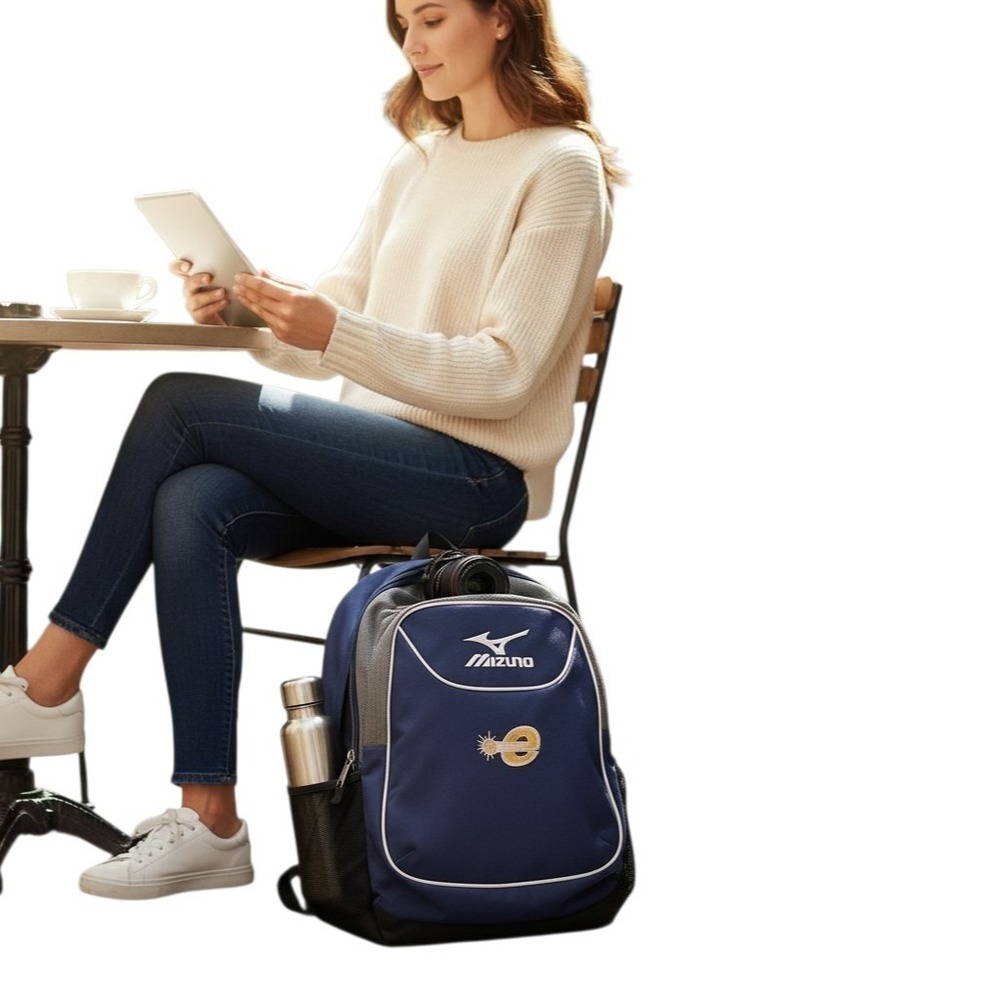 Mizuno Backpack AeroStrap Black Blue Durable Comfortable Laptop